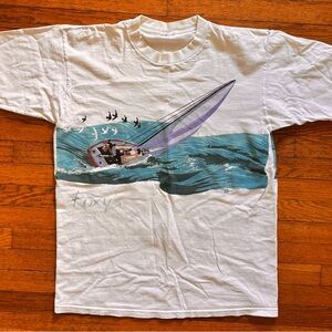 Vintage Graphic T-Shirt with Boat Design